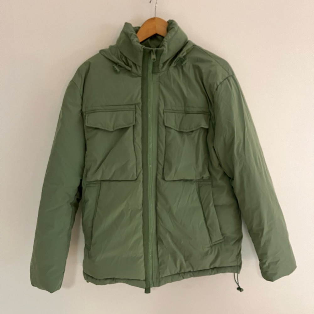 Modern Amusement Olive Puffer Jacket